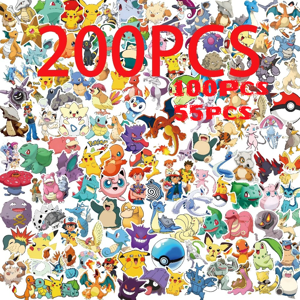Kids Toys Laptop - 50/100pcs Pokemon Anime Stickers Pikachu Kawaii