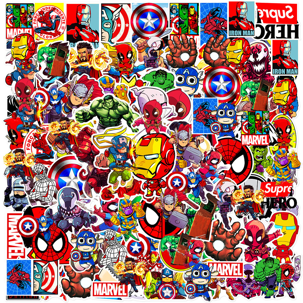 Kids Toys Laptop - 50pcs Disney Marvel The Avengers Stickers
