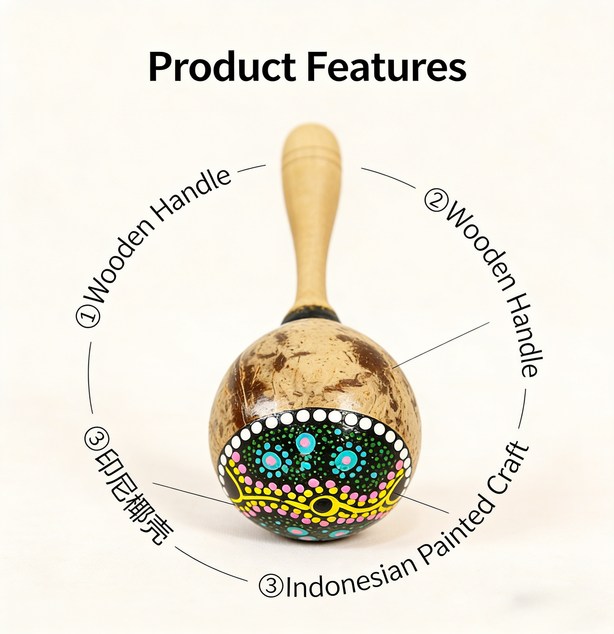 Natural Coconut Shell Sand Ham - огляд і ціна Kids Toys Indonesia