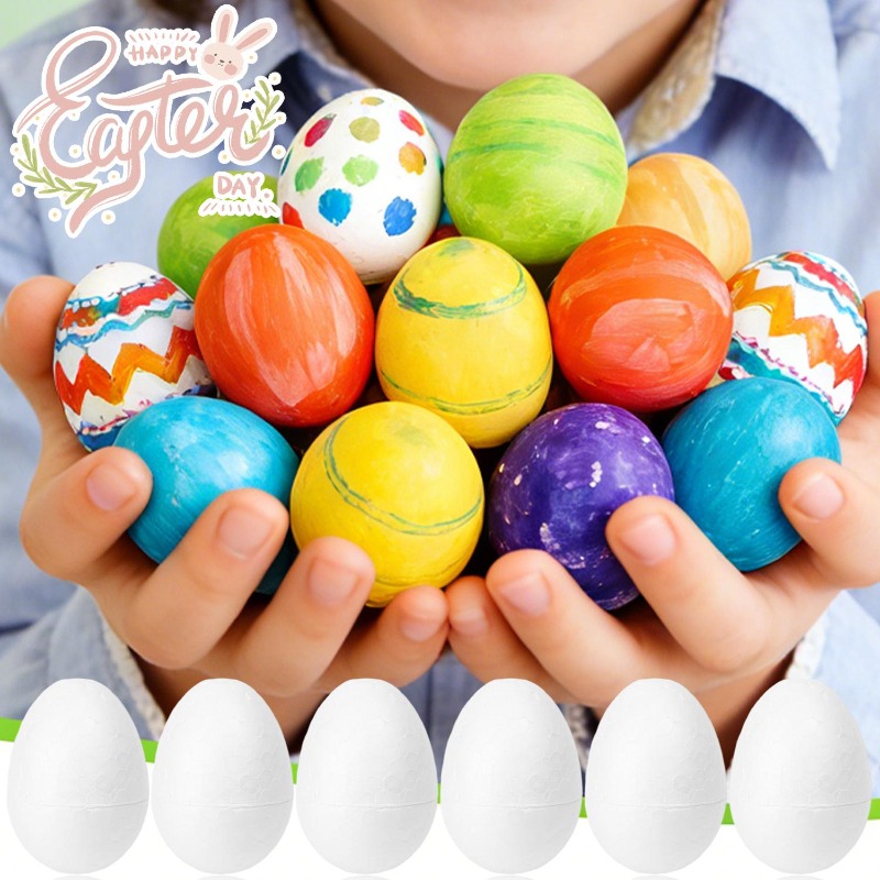 6cm White Foam Easter Eggs DIY - огляд і ціна Kids Toys In Wholesale