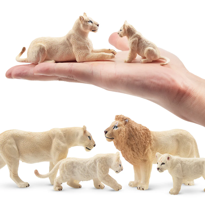 6Pcs Simulation White Lion Fam - огляд і ціна Kids Toys Variety