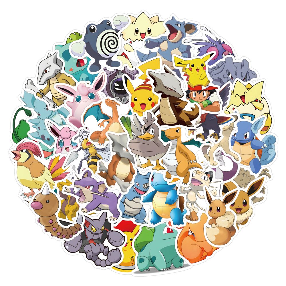50/60pcs Cute Cartoon Anime Po - огляд і ціна Kids Toys Laptop