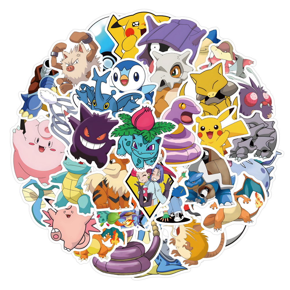 50/60pcs Cute Cartoon Anime Po - огляд і ціна Kids Toys Laptop